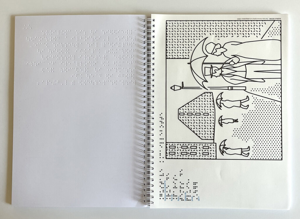 Photo de livret en braille illustré